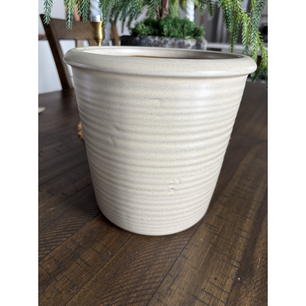 Threshold Crock 64 Oz Large Ceramic Canister Food Storage Utensils Neutral Cream